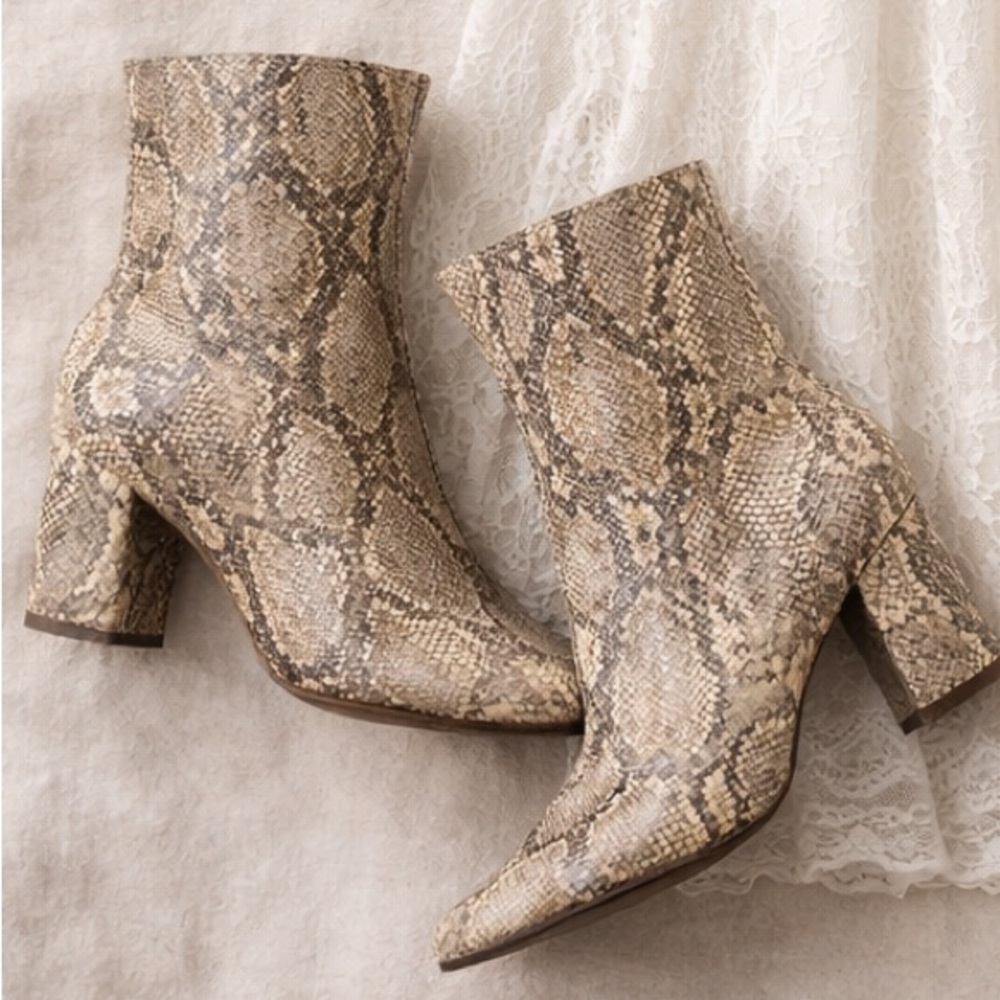 Sam Edelman Snake-Print Ankle Boots in Neutral Brown - Women